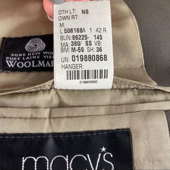 CALVIN KLEIN Gray Wool Suit Blazer Jacket Top One Piece Size 42R - Picture 8 of 8